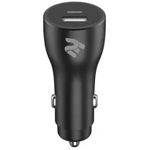 2E Dual USB Car Charger 36W USB-C PD, QC Black