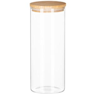 Банка для хранения Ardesto Fresh, круглая, 1000 мл, стекло, бамбук