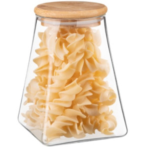 Банка для хранения Ardesto Fresh, конус, 910 мл, стекло, бамбук