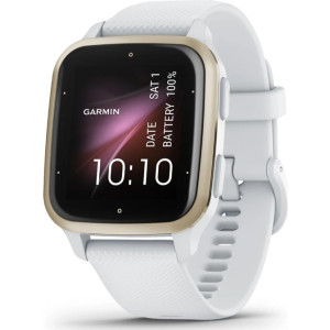 Garmin Venu Sq 2, Cream Gold Bezel with White Case and Silicone Band