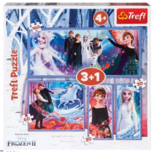 Trefl 90995 Puzzles 3+1 Frozen 2
