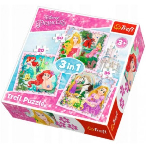Trefl 34842 Puzzles 3In1 Rapunzel, Aurora And Ariel