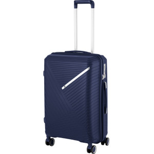 2E Plastic Suitcase, SIGMA, M, 4 Wheels, Navy Blue