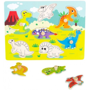 Noriel INT4616 Noriel Bebe Wood - Puzzle Cu Dinozauri