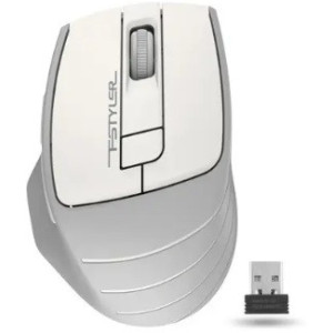 Wireless Mouse A4Tech FG30S Silent, 1000-2000 dpi, 6 buttons, Ergonomic, 1xAA, Grey/White