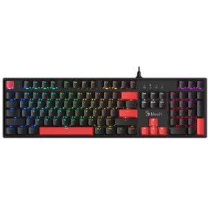Gaming Keyboard Bloody S510R, Mechanical, BLMS Switch Red, Double-Shot Keycaps, Fire Black, USB