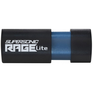 64GB USB3.2  Patriot Supersonic Rage Lite Black, Retractable design (Up to 120MB/s Read Speed)