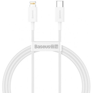 Cable Type-C - Lightning, PD 20W, 1.5m, Baseus Superior White CATLYS-B02