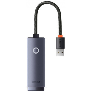 Adapter USB 2.0 to RJ-45 10/100 Mbps F, 25cm, Baseus Lite Gray WKQX000013