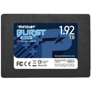 2.5" SSD 1.92TB Patriot  Burst Elite, SATAIII, Sequential Read: 450MB/s, Sequential Write: 320MB/s, 4K Random Read: 40K IOPS, 4K Random Write: 40K IOPS, SMART ZIP, TRIM, 7mm, TBW: up to 800TB, Phison S11 Controller, 3D NAND TLC