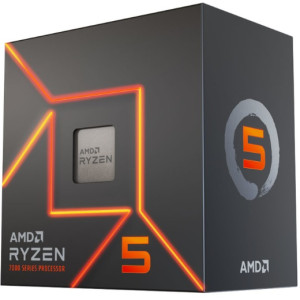 CPU AMD Ryzen 5 7600 6-Core, 16 Threads, 3.8-5.1GHz, Unlocked, AMD Radeon Graphics, 6MB L2 Cache, 32MB L3 Cache, AM5, Wraith Stealth Cooler, BOX (100-100001015BOX)