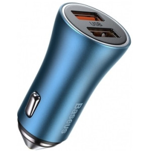 USB Car Charger - Baseus Golden Contactor, 2xUSB (U + U), 40W, Blue CCJD-A03