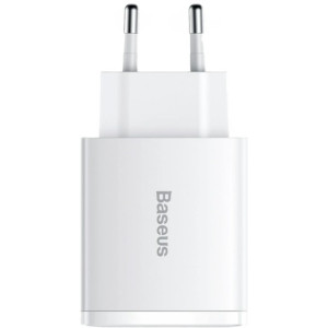 Universal Home Charger Baseus Compact, 3xUSB (2U + C), 30W, 5V/3A, White  CCXJ-E02