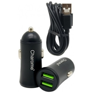 Charome Car Charger with Cable USB to Lightning C6, Black 