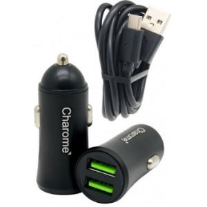 Charome Car Charger with Cable USB to Type-C C6, Black 