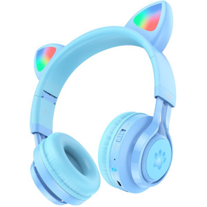 HOCO W39 Cat ear kids BT headphones Blue