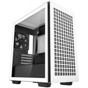 DEEPCOOL CH370 WH  Micro-ATX Case, with Side-Window (Tempered Glass SidePanel) Magnetic, without PSU, Pre-installed: Rear 1x120mm fan, Retractable Headset holder, GPU holder, Dust filters, Quick-release SSD mounting, 2xUSB3.0. 1xAudio, White