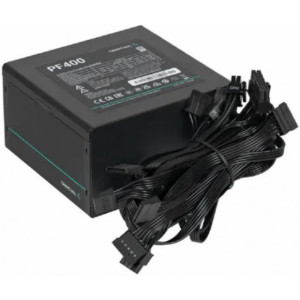 PSU DEEPCOOL PF400, 400W, ATX12V V2.4, 80 PLUS®, Active PFC+Double tube forward, Silent 120mm Hydro Bearing, Flat Black Cables, +12V (32A), 20+4 Pin, 1xCPU(4+4Pin), 6x SATA, 2xPCI-E(6+2pin), 2x Peripheral, OPP/OVP/SCP, ErP 2010, Black