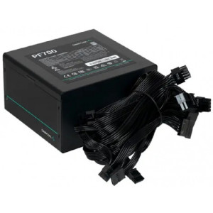 PSU DEEPCOOL PF700, 700W, ATX12V V2.4, 80 PLUS®, Active PFC+Double tube forward, Silent 120mm Hydro Bearing fan, Black Flat Cables, +12V (58A), 20+4 Pin, 2xCPU(4+4Pin), 6x SATA, 4xPCI-E(6+2pin), 2x Peripheral, ErP2010, OPP/OVP/SCP/UVP, Black