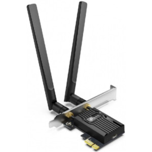 TP-LINK Archer TX55E  AX3000 Wi-Fi 6 + BT5.2 PCI Express Adapter, 2402Mbps on 5GHz + 574Mpbs on 2.4GHz, 802.11ax/ac/n/g/b/a, 2 Dual Band detachable аntennas, Bluetooth 5.2