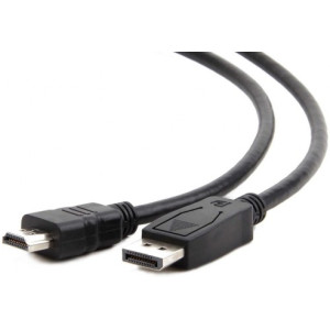 Cable DP-HDMI - 1m - Cablexpert CC-DP-HDMI-1M, 1m, HDMI type A (male) only to DP (male) cable, (cable is not bi-directional), Black