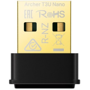 TP-LINK Archer T3U Nano AC1300 Wireless Dual Band USB Adapter, 867Mbps on 5GHz + 400Mbps on 2.4GHz, 802.11a/b/g/n/ac, MU-MIMO, Nano size