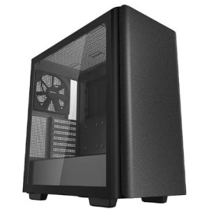 DEEPCOOL CK500 ATX Case, with Side-Window (Tempered Glass Side Panel), without PSU, Tool-less, Pre-installed: Front 1x140mm fan, Rear 1x140mm fan, Quick-release magnetic front panel,  2xUSB3.0, 1xUSB-C, 1xAudio, Black