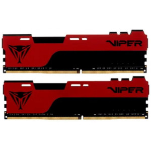 32GB (Kit of 2x16GB) DDR4-3200 VIPER (by Patriot) ELITE II, Dual-Channel Kit, PC25600, CL18, 1.35V, Red Aluminum HeatShiled with Black Viper Logo, Intel XMP 2.0 Support, Black/Red