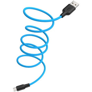 HOCO X21 Plus Silicone charging cable for Micro(L=1M) black&blue