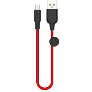 HOCO X21 Plus Silicone charging cable for Micro(L=0.25M) black&red