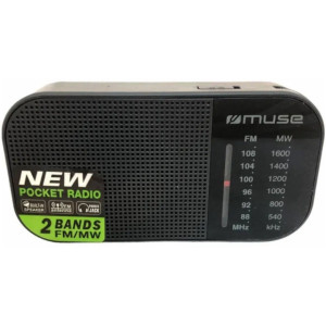 MUSE M-025 R, Analog Tuner FM/MW, Black
