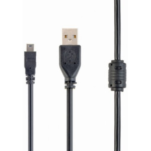 Cable USB, A-plug MINI 5PM, 1.8 m, USB2.0   Premium quality with ferrite core, Cablexpert CCF-USB2-AM5P-6