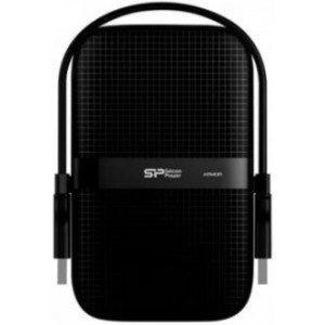 2.5" External HDD 4.0TB (USB3.1)  Silicon Power Armor A60, Black, Rubber + Plastic, Military-Grade Protection MIL-STD 810G, IPX4 waterproof, Advanced internal suspension system keeps the hard drive safe from drops and bumps