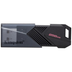 256GB USB3.2  Kingston DataTraveler Exodia Onyx Black, Moving cap design, Sleek matte black casing, Key ring (Read 100 MByte/s, Write 12 MByte/s)