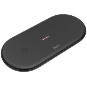 Wireless Charger  HOCO CW23 Dual Power, Dual Wireless Fast Charger, Wireless output 1/2: 5W / 7.5W / 10W, Ultra slim design, Black