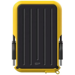 2.5" External HDD 5.0TB (USB3.2)  Silicon Power Armor A66, Black/Yellow, Rubber + Plastic, Military-Grade Protection MIL-STD 810G, IPX4 waterproof, Advanced internal suspension system keeps the hard drive safe from drops and bumps