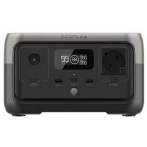 EcoFlow RIVER 2 Portable Power Station, Capacity: 256Wh, AC Output: 300W total (surge 600W), Number outlets 6 (2 AC outlets, 2 USB-A, USB-C, Car Power Output: 100W Max), Mobile App, Net Weight: 3.5kg, Dimension: 24.5x21.4x14.2cm, Charge 0-100% in 1 Hour