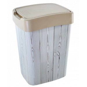 Cos gunoi plastic ALEANA Euro cu decor 18.0 l