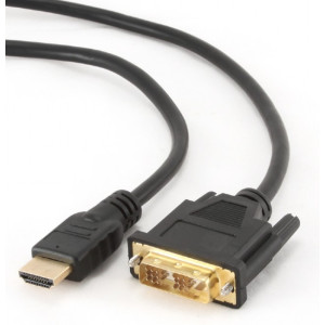 Cable HDMI to DVI  1.8m Cablexpert, male-male, GOLD, 18+1pin single-link, CC-HDMI-DVI-6