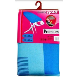 Husa pentru masa de calcat Eurogold PREMIUM DC42F3, 120 x 38 cm/ 120 x 42 cm, 100% cotton, 3mm foam , butterfly clip