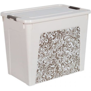 124059 Container universal pentru depozitare ALEANA Smart Box cu decor Home 40.0 l, 49x32x39 cm