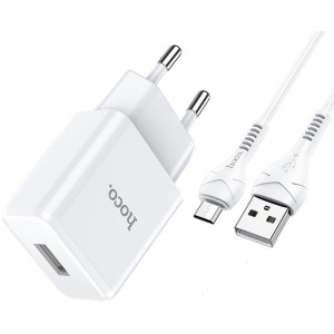 HOCO N9 Especial single port charger set Micro White