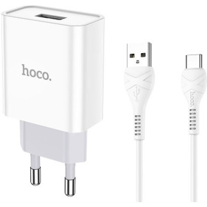 HOCO C81A Asombroso single port charger set Type-C White
