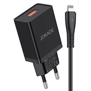 Jokade Wall Charger with Cable USB to Lightning Single Port 5A JB022, Black 