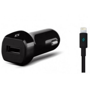 ttec Car Charger USB-A 2.1A with Lightning Cable, Black