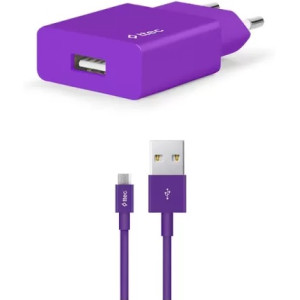 ttec Wall Charger Smart Travel with Cable USB to Micro USB 2.1A (1.2m), Purple 
