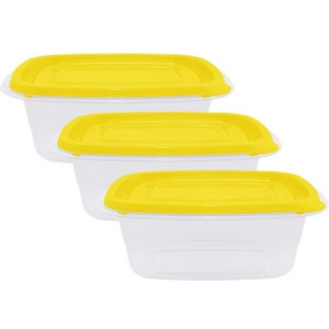 Set 3 containere ALEANA Omega, dreptunghiular, 0.7 l