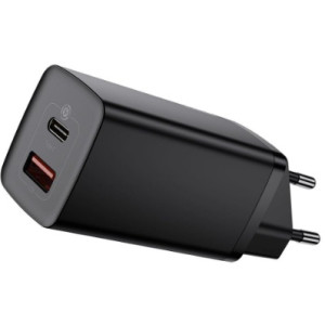 Universal Home Charger Baseus GaN2 Lite, 2xUSB (C + U), 65W, Black  CCGAN2L-B01