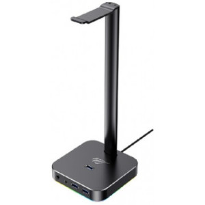 Gaming Headset Stand Havit TH610, 285x100x100mm, 1x3.5mm, 3xUSB 2.0, RGB, Full metal