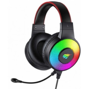 Gaming Headset Havit H2013d, 50mm driver, 20-20kHz, 32 Ohm, 106dB, 2.0m, 3.5mm+USB, RGB, Black